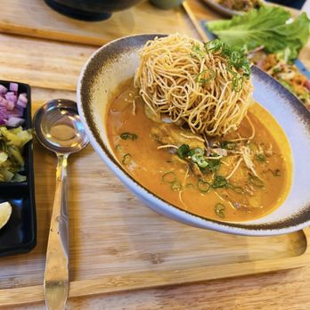 Nua Thai Kitchen - Khai soi street food with both fresh & crispy noodles , pickled veggies in a curry broth - Thai Near Me - Oakland, California Nua Thai Kitchen - Khai soi street food with both fresh & crispy noodles , pickled veggies in a curry broth - Thai Near Me - Oakland, California