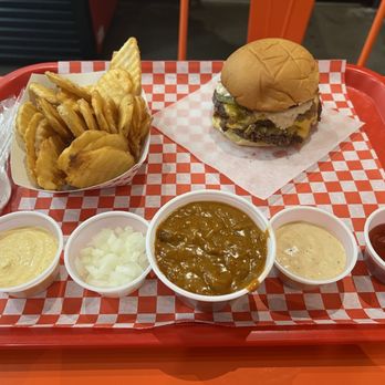 The Mouth - Double smash cheeseburger, fries, sauces, chili! - Burgers Near Me - Burbank, California The Mouth - Double smash cheeseburger, fries, sauces, chili! - Burgers Near Me - Burbank, California