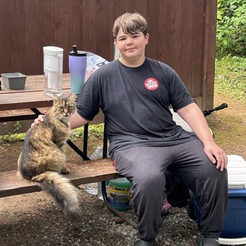 Bandon / Port Orford KOA - Spike, the camp cat. She visit is you throughout the day. - RV Parks Near Me - Langlois, Oregon Bandon / Port Orford KOA - Spike, the camp cat. She visit is you throughout the day. - RV Parks Near Me - Langlois, Oregon
