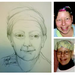 Angelscapes - Mediumship drawing of spirit. Photos to compare came after drawing was done.