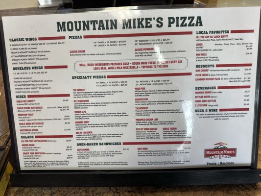 Menu photo 1 Mountain Mike's Pizza Hercules, CA
