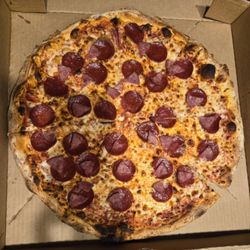 Valentinos Ny Pizza - Large Pepperoni and Bacon Pizza