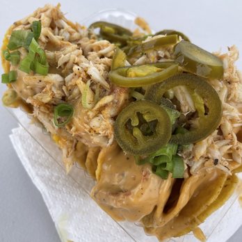 Nola Shrimp Box - Shrimp nachos + crabmeat - Seafood Near Me - Harvey, Louisiana Nola Shrimp Box - Shrimp nachos + crabmeat - Seafood Near Me - Harvey, Louisiana