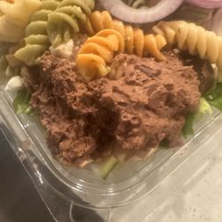 Salad with chocolate mouse