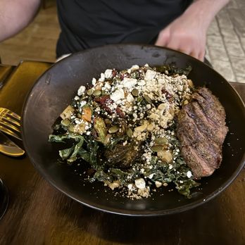 Stout NYC - Grilled Greek NY Strip Steak Salad - Irish Near Me - New York, New York Stout NYC - Grilled Greek NY Strip Steak Salad - Irish Near Me - New York, New York