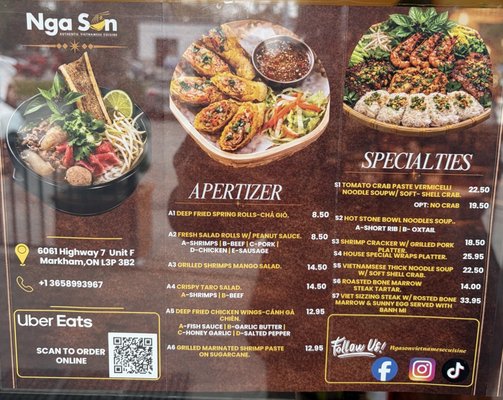 Menu photo 1 Nga Son Markham, ON