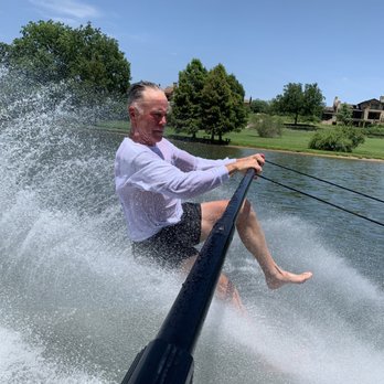 Water Ski Lake Austin - Chase showing off his skills - Boating Near Me