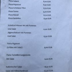 Ristorante Pizzeria Milano - Speisekarte