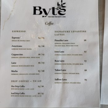 Byte - Coffee menu - Breakfast & Brunch Near Me - Saint Louis, Missouri Byte - Coffee menu - Breakfast & Brunch Near Me - Saint Louis, Missouri