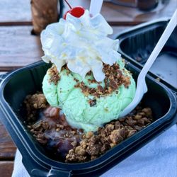 Build Your Own Cookie - Apple Fritter Sundae w/ mint chocolate chip ice cream