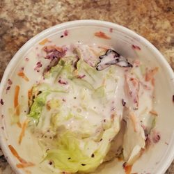 Planet Pizza - This is EXACTLY how we received it, salad dressing bubbling and all.