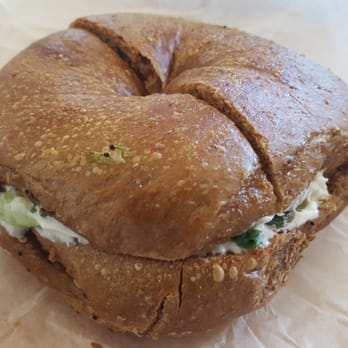 Bagel Pub - Scallion Cream Cheese on a toasted Whole Wheat Bagel - Cafes Near Me - Brooklyn, New York Bagel Pub - Scallion Cream Cheese on a toasted Whole Wheat Bagel - Cafes Near Me - Brooklyn, New York