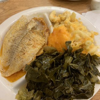 Lizard's Thicket Restaurants - Broiled flounder collards mac 'n cheese - Southern Near Me - Columbia, South Carolina