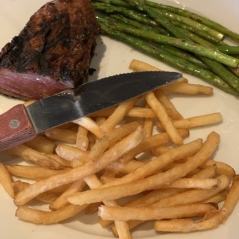 Bravo! Italian Kitchen - Split NY strip with asparagus and French fries - Italian Near Me - Centerville, Ohio