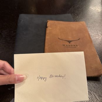 Masons Steakhouse - Birthday card - Steakhouses Near Me - Quincy, Massachusetts Masons Steakhouse - Birthday card - Steakhouses Near Me - Quincy, Massachusetts