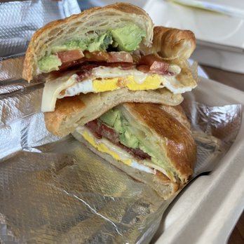 Redondough - Breakfast croissant sandwich with bacon, egg, and cheese - Cafes Near Me - Redondo Beach, California Redondough - Breakfast croissant sandwich with bacon, egg, and cheese - Cafes Near Me - Redondo Beach, California