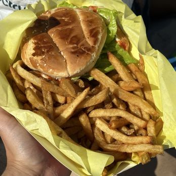 Kojack's - Cheeseburger with Fries - Greek Near Me - San Diego, California Kojack's - Cheeseburger with Fries - Greek Near Me - San Diego, California
