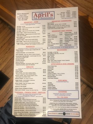 Menu photo 1 April's Pub & Grill Lynn, MA
