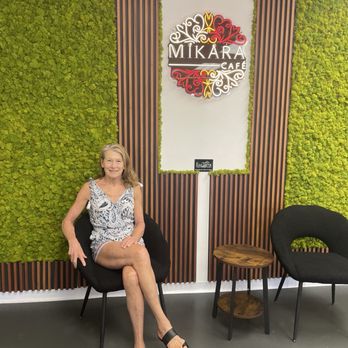 Mikara Cafe - Plenty of seating and awesome EcoTerra Wall backdrop - Coffee & Tea Near Me - San Diego, California Mikara Cafe - Plenty of seating and awesome EcoTerra Wall backdrop - Coffee & Tea Near Me - San Diego, California