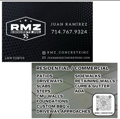 Concrete Work - At RMZ Concrete, we specialize in high-quality concrete services for both residential and commercial clients. Our experienced team handles everything from driveways, patios, and sidewalks to foundations, retaining walls, and decorative concrete work. We take pride in our craftsmanship, timeliness, and customer satisfaction on every project. We deliver durable, long-lasting results you can trust.