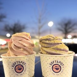 Softspot - Strawberry Real Fruit Soft Serve Blueberry Real Fruit Soft Serve