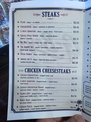 Menu photo 1 G Boys Cheesesteaks Venice, FL Menu photo 1 G Boys Cheesesteaks Venice, FL