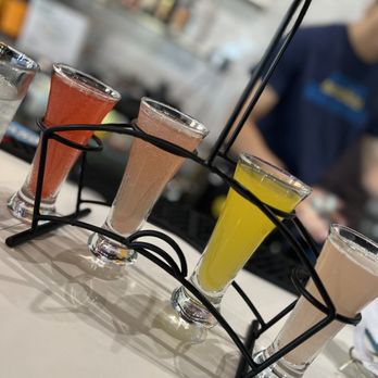 Over Easy - Gilbert - a variety of drinks on a table - Breakfast & Brunch Near Me - Gilbert, Arizona