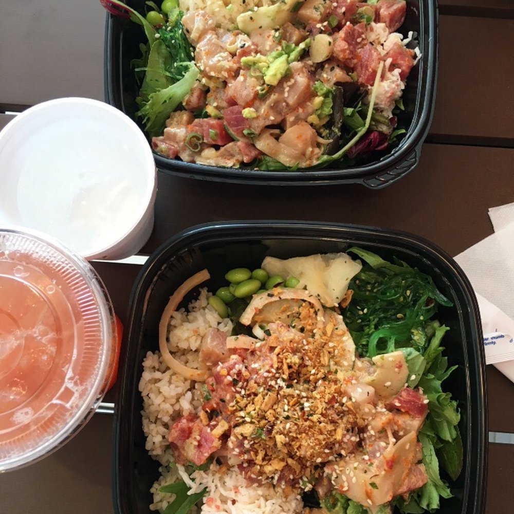 Poki Bar - Arcadia - Large size (half rice, half salad) is adequately satisfying for a hungry person! - Sushi Bars Near Me - Arcadia, California Poki Bar - Arcadia - Large size (half rice, half salad) is adequately satisfying for a hungry person! - Sushi Bars Near Me - Arcadia, California