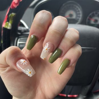 VJ Nails and Spa - Gel Acrylic Coffin shaped nail set with Design - Nail Salons Near Me - Norfolk, Virginia VJ Nails and Spa - Gel Acrylic Coffin shaped nail set with Design - Nail Salons Near Me - Norfolk, Virginia