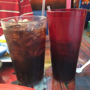 Cielito Lindo - The red glass was what was first brought to the table and the clear was a refill cup. It was huge! - Mexican Near Me - Pigeon Forge, Tennessee Cielito Lindo - The red glass was what was first brought to the table and the clear was a refill cup. It was huge! - Mexican Near Me - Pigeon Forge, Tennessee