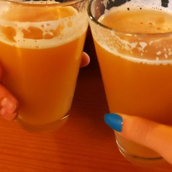 Bonsai Brewing Project - Sabbatical hazy IPA (left), End of Daze milkshake IPA (right) - Breweries Near Me - Whitefish, Montana Bonsai Brewing Project - Sabbatical hazy IPA (left), End of Daze milkshake IPA (right) - Breweries Near Me - Whitefish, Montana