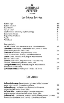Menu photo 4 La Lorientaise Crêperie Croydon, SA Menu photo 4 La Lorientaise Crêperie Croydon, SA