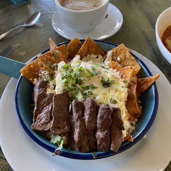Cups Cafe - Chilaquiles with steak and a perfect latte Fuel for the entire day. - Breakfast & Brunch Near Me - Palm Desert, California