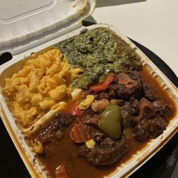 Island Pride Oasis - Oxtail, Mac and Cheese and Creamed Spinach - Caribbean Near Me - Gaithersburg, Maryland Island Pride Oasis - Oxtail, Mac and Cheese and Creamed Spinach - Caribbean Near Me - Gaithersburg, Maryland