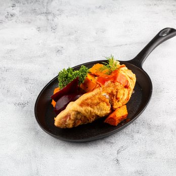 Nutmeg Creole Kitchen - Crispy Snapper served with roasted sweet potatoes and roasted beets - Food Delivery Services Near Me - Ajax, Ontario