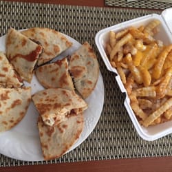 Fresca Tortilla - Chicken and steak quesadillas with cheese fries