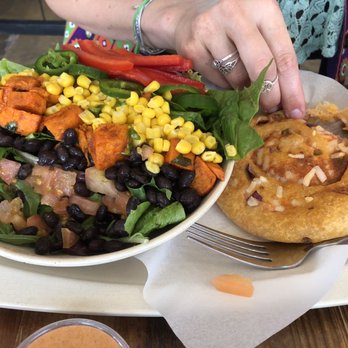 Sunflower Bakehouse - Pizza roll with her Southwest Salad - Vegan Near Me - Nashville, Tennessee Sunflower Bakehouse - Pizza roll with her Southwest Salad - Vegan Near Me - Nashville, Tennessee