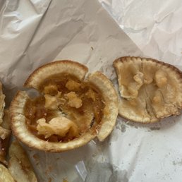 Cheese pie from China panda Aigburth rd L17 rock hard old brown over cooked cheese hard and inedible the worst Chippy in Liverpool