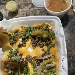 Tacos El Santuario - Asada mini tacos & charro beans