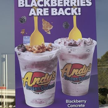 Andy's Frozen Custard - Blackberries are back!!! - Desserts Near Me - Warr Acres, Oklahoma