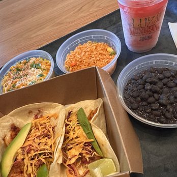 Luze Mexicano - Taco Baja Shrimp, Esquite, Rice, black beans, MARGARITA SANGRIA SWIRL - New Mexican Cuisine Near Me - Atlanta, Georgia Luze Mexicano - Taco Baja Shrimp, Esquite, Rice, black beans, MARGARITA SANGRIA SWIRL - New Mexican Cuisine Near Me - Atlanta, Georgia