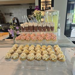 Sunflower Chef Catering - Mini cupcakes and mousse shooters