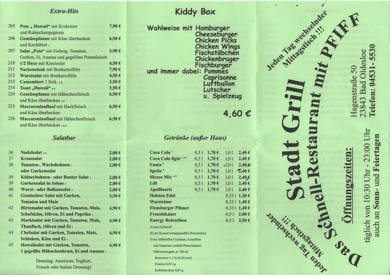 Menu photo 1 Stadtgrill Bad Oldesloe, SH