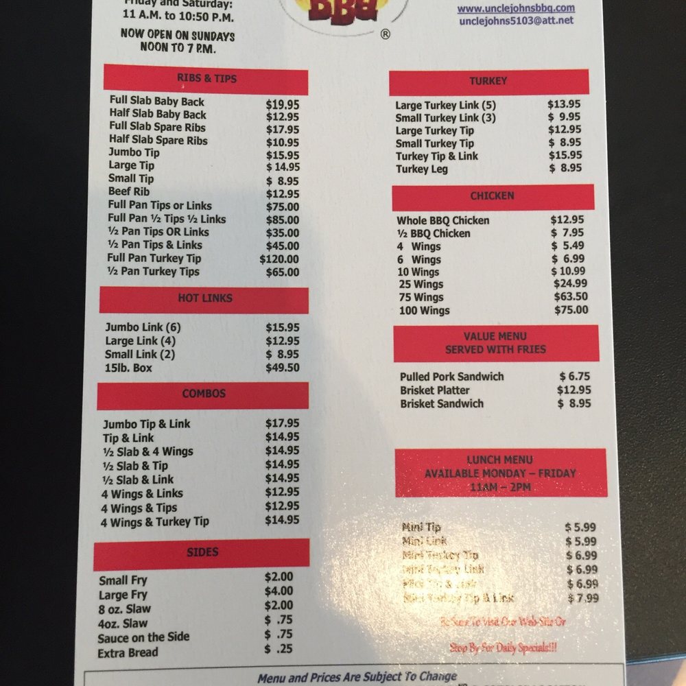Uncle John's BBQ - New location!! New Prices!! - Barbeque Near Me - Homewood, Illinois Uncle John's BBQ - New location!! New Prices!! - Barbeque Near Me - Homewood, Illinois