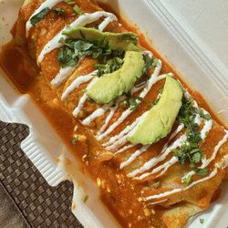 Taqueria Los Mexicanos - Carne asada Wet burrito. Only available in one size, it's huge. Definitely shareable.