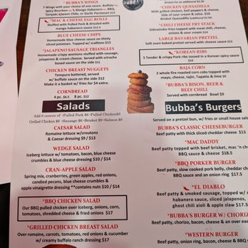 Bubba’s Bones & Brews - Menu 2023 - Gastropubs Near Me - Cathedral City, California