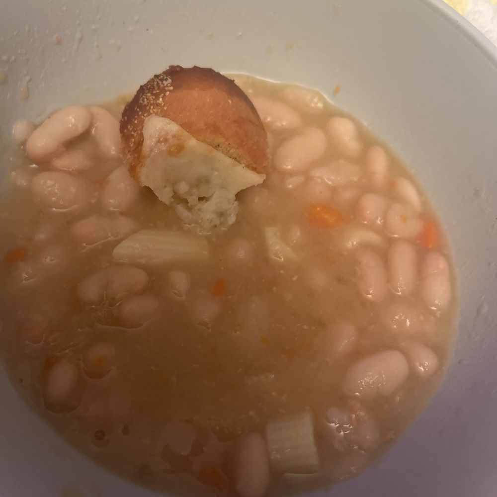 Borrelli's - Pasta Fagioli Soup with a piece of Garlic Bread - Italian Near Me - East Meadow, New York Borrelli's - Pasta Fagioli Soup with a piece of Garlic Bread - Italian Near Me - East Meadow, New York