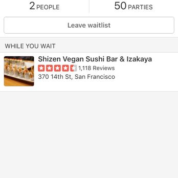 Shizen - Wait list around 6pm (~2.5 hours total) - Sushi Bars Near Me - San Francisco, California Shizen - Wait list around 6pm (~2.5 hours total) - Sushi Bars Near Me - San Francisco, California