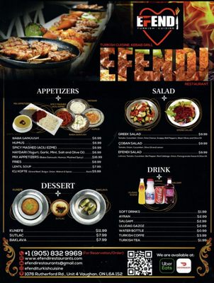 Menu photo 4 Efendi Restaurant - Rutherford Maple, ON