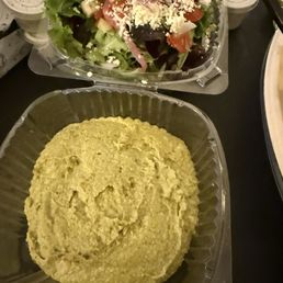 Cilantro Jalapeño hummus / Greek Salad Cilantro Jalapeño hummus / Greek Salad
